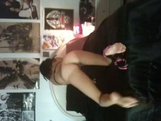 Big ass horny girl showing off her pussy